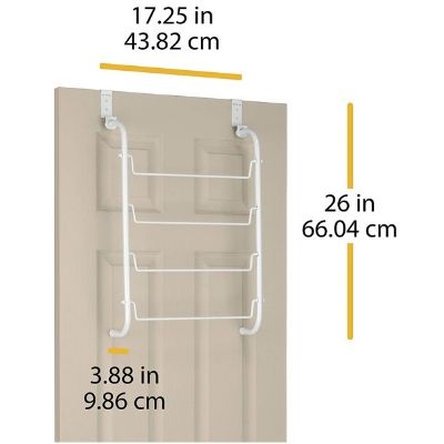 Whitmor White Medium-Sized Door Hanging Towel Rack Size