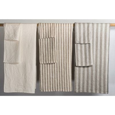 Bless Linen Jacquard Striped Pure Linen Bath Towel
