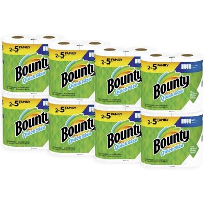 Bounty Quick-Size Paper Towels 16 Count Family Rolls