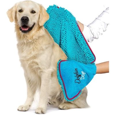 Dog Bark Collar Towel With Hand Pockets