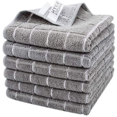 HYER KITCHEN Microfiber Cleaning Rags With Scrub Side