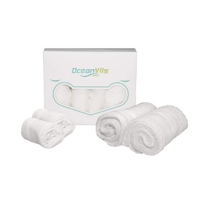 Oceanvils Organic Bamboo Exfoliating Washcloths and Towel Set