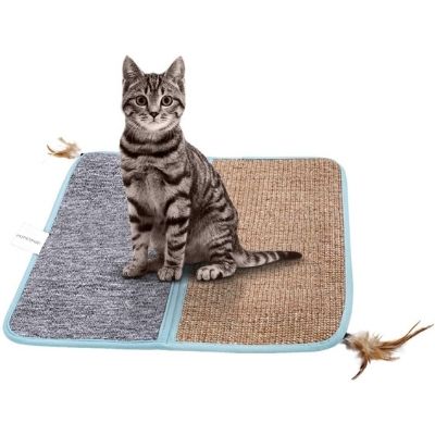 POPETPOP Cat Scratcher Mat Sisal Cat Scratching Carpet Pad Design