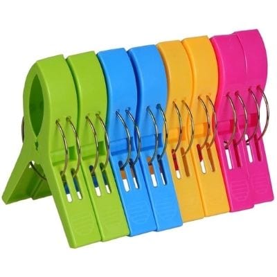 ECROCY 8 Pack Beach Towel Clips in Bright Colors