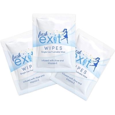 FreshExit – 60 Individually Wrapped Flushable Wipes Design