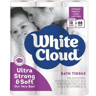 White Cloud Strong & Soft 2 Ply Toilet Paper